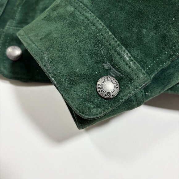TOM FORD Suede Western Jacket Emerald Green Size 54 - Picture 6 of 12